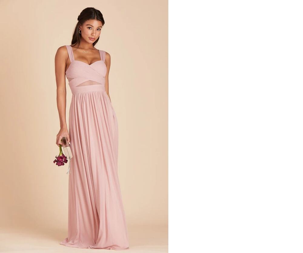 1468  NWT Birdy Grey Elsye Mesh Bridesmaids Dress Dusty Rose Size Extra Large